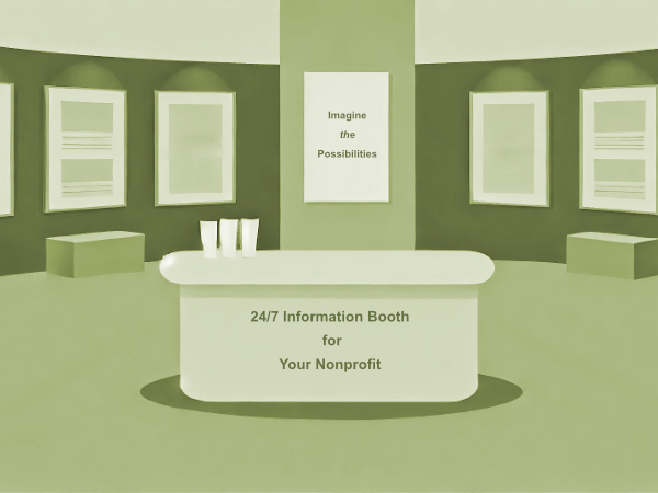 Picture depicting an information booth at an expo.